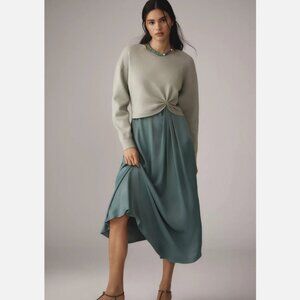 Anthropologie The Gemini Twofer Sweater + Dress Set Green Knit Size XS NWT